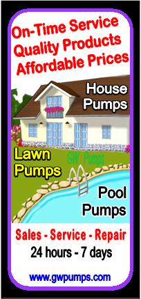 On Time service, quality products, affordable prices. House pumps, Lawn pumps, Pool pumps. Sales, service, repair. www.gwpumps.com